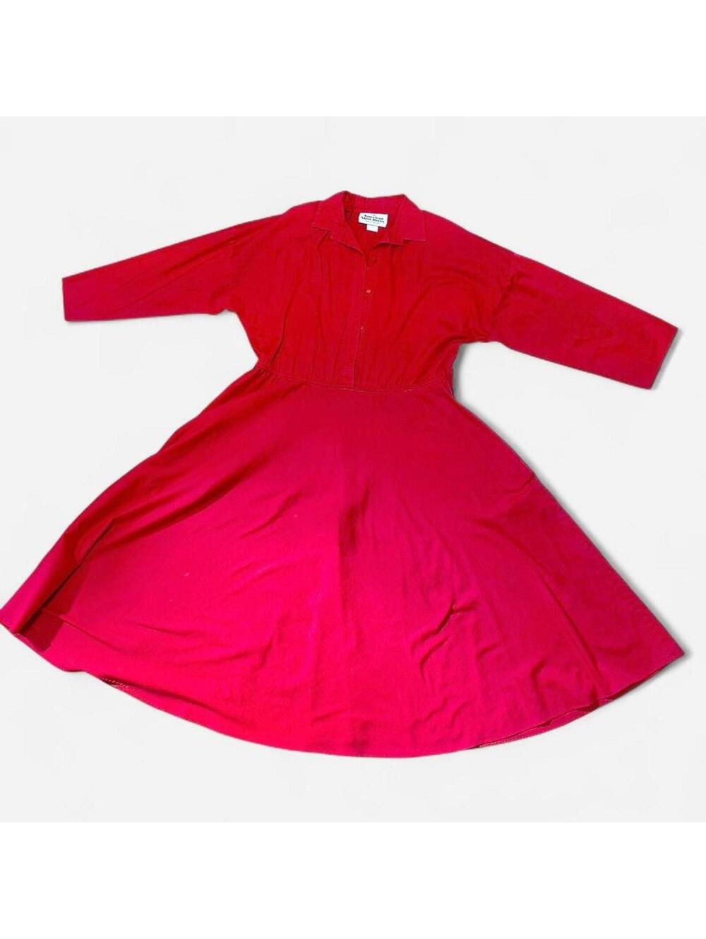 Vintage American Shirt Dress Red Dress